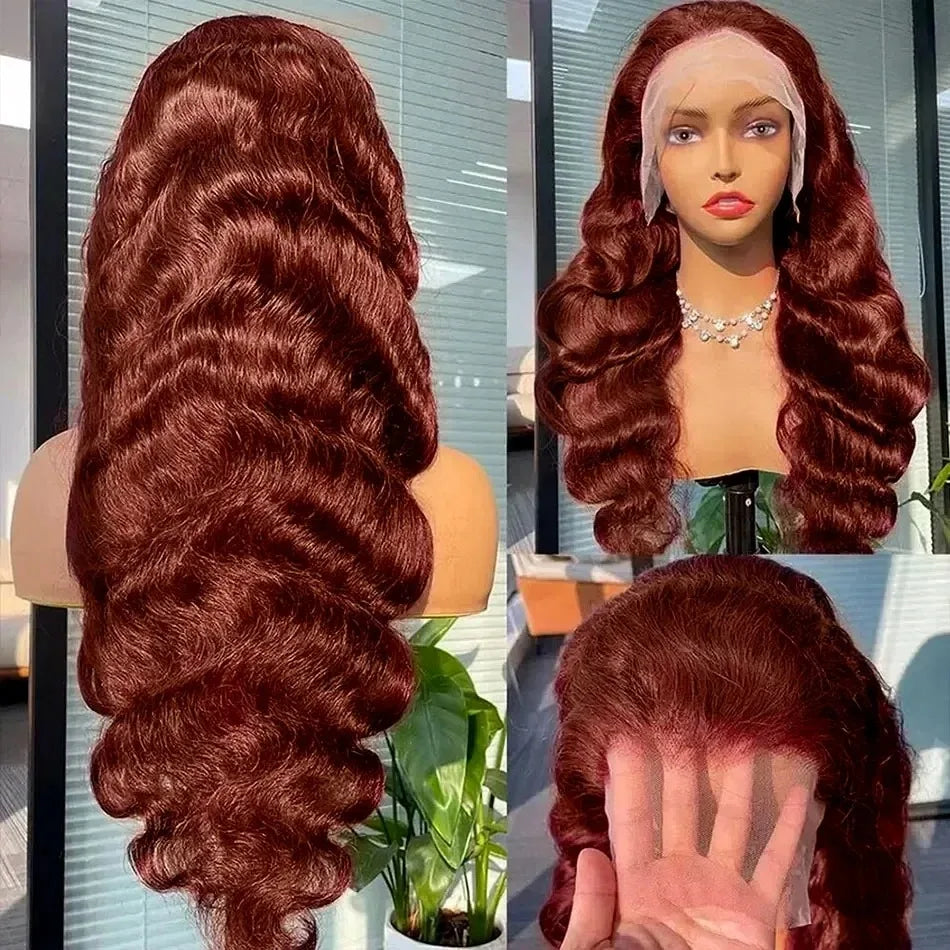 Persona: The Seductress – Auburn Reddish Brown Body Wave HD Lace Front Wig