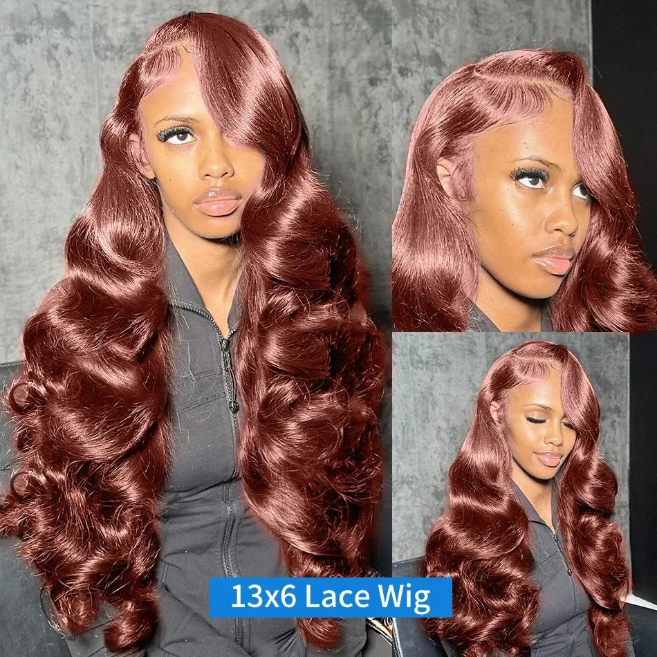 Persona: The Seductress – Auburn Reddish Brown Body Wave HD Lace Front Wig