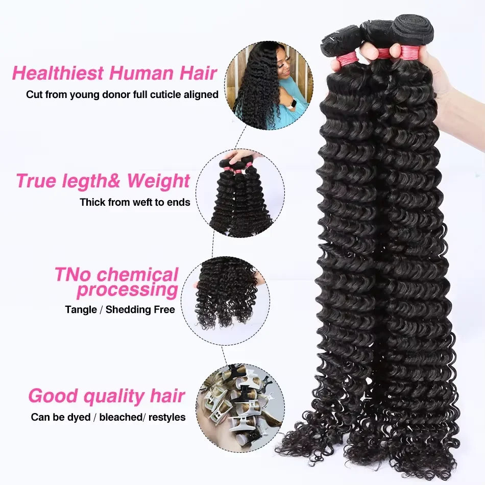 The Goddess Essentials – Deep Wave Human Hair Bundles