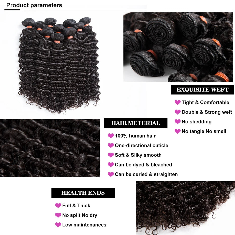 The Goddess Essentials – Deep Wave Human Hair Bundles