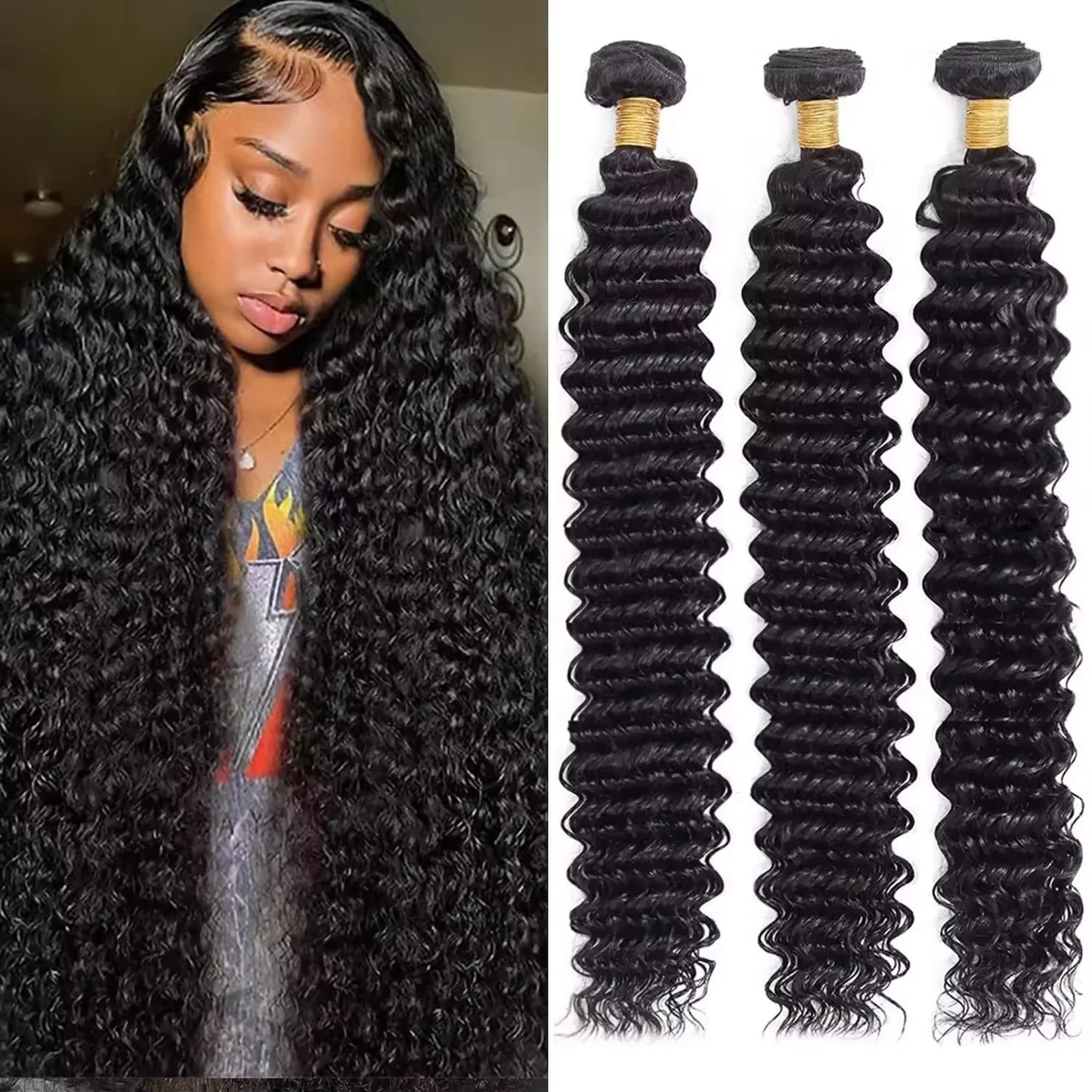 The Goddess Essentials – Deep Wave Human Hair Bundles